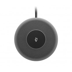 Logitech Expansion Microphone for MEETUP camera, Microphone Type: Mono, wideband, noise canceling; LED indicator confirms video streaming, microphone mute, on-hold, and Bluetooth pairing, etc; Buttons / Switch: Microphone mute; Cable length 6 m